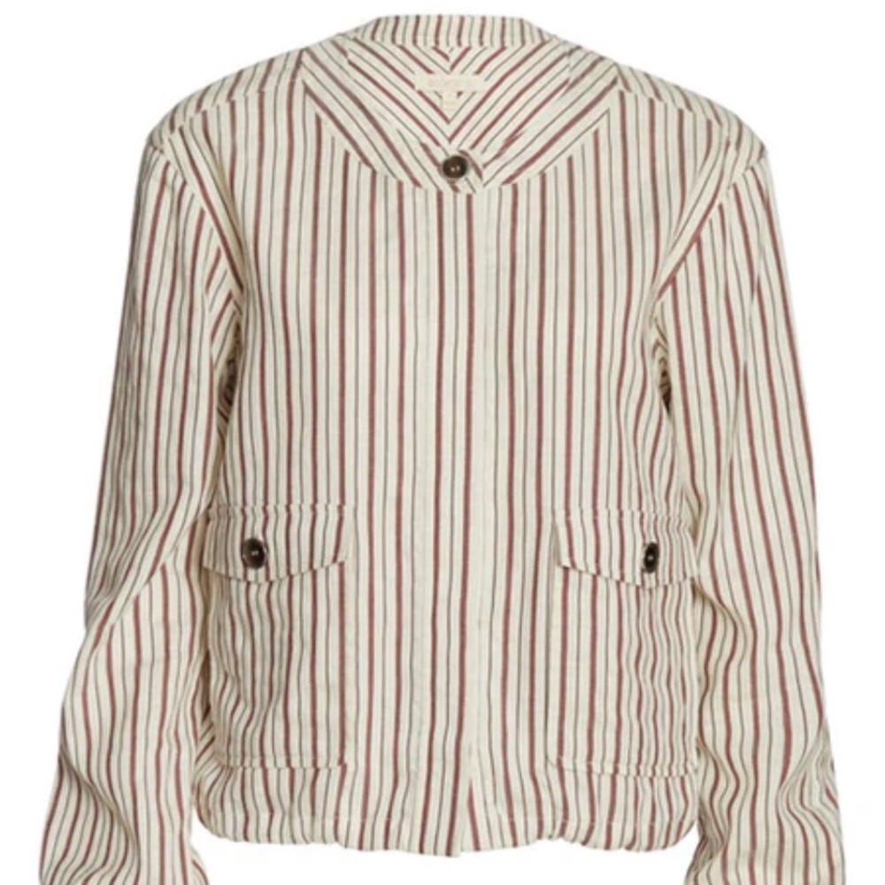 Samba striped shorts and utility bomber jacket